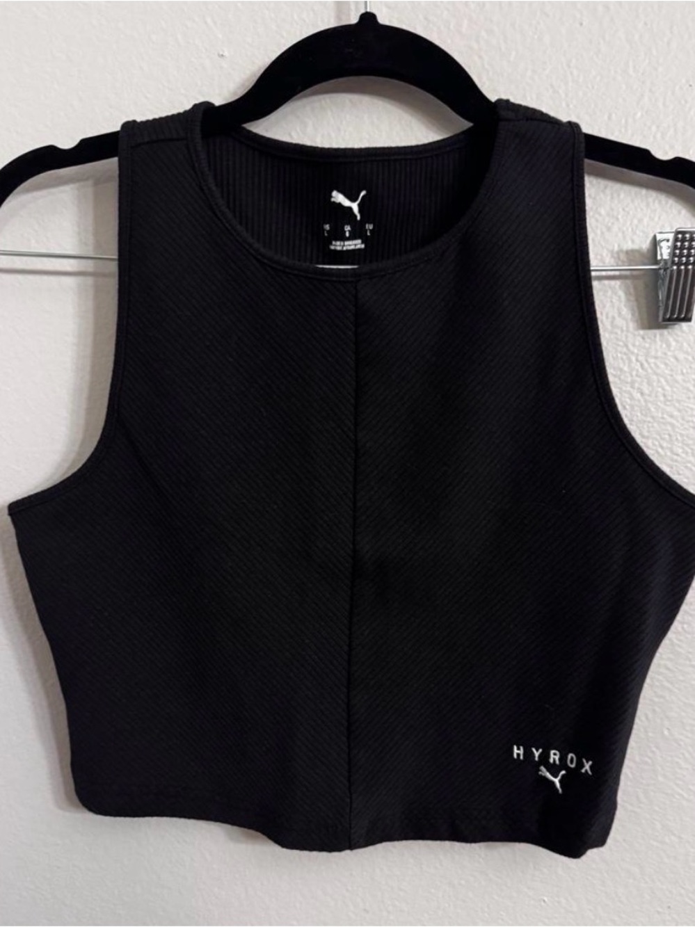 Puma Black HYROX Cropped Athletic Tank